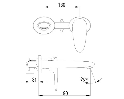 Смеситель Lemark Status LM4426C для раковины, встраиваемый