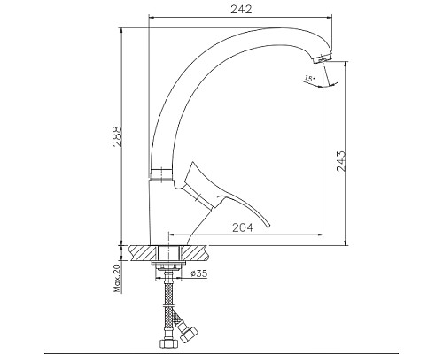 Смеситель для кухни Haiba HB4101-2 Хром