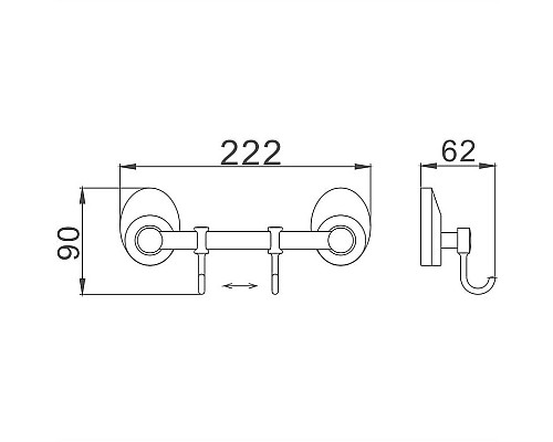 Вешалка для полотенец Haiba HB1615-2 Хром