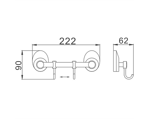 Вешалка для полотенец Haiba HB1615-2 Хром