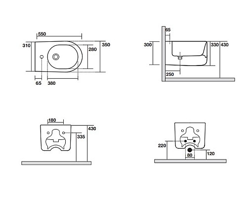 Биде подвесное Kerasan Nolita 532531 черный матовый