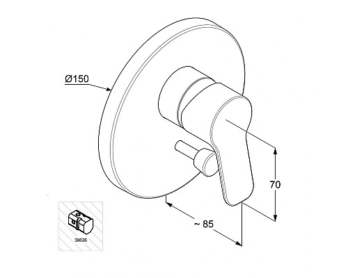 Встраиваемый смеситель для ванны и душа Kludi Pure&Easy 374190565