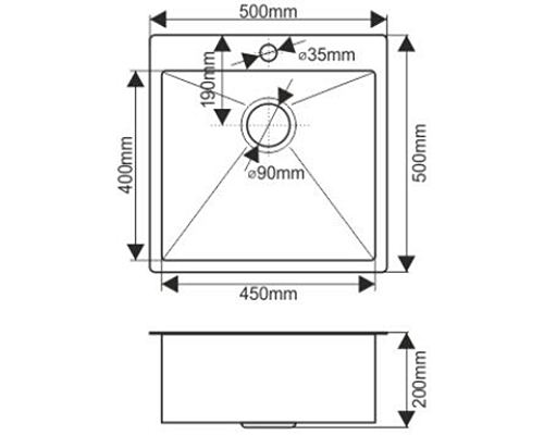 Кухонная мойка Melana Profline D5050H Сатин