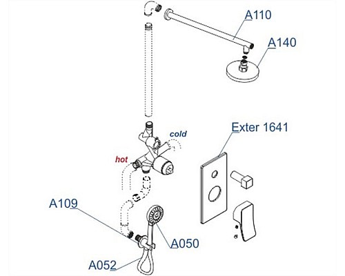 Душевая система WasserKRAFT Exter A16040 Светлая бронза