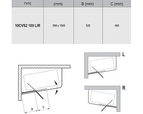 Шторка для ванны Ravak L белая+транспарент 7QLA0103Z1