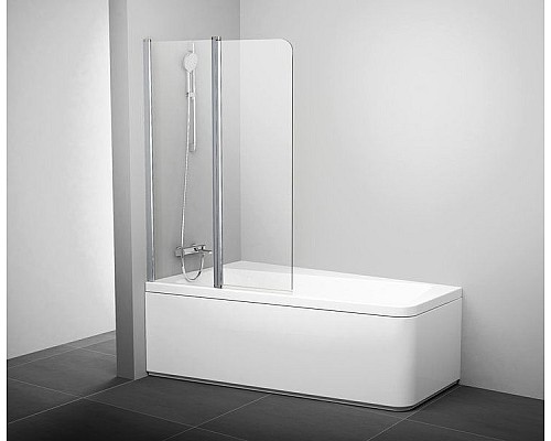 Шторка для ванны Ravak L белая+транспарент 7QLA0103Z1