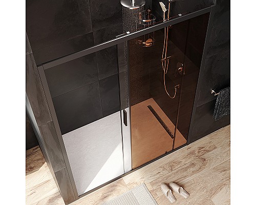 Душевая дверь AM.PM Gem 150 W90G-150-1-195BBr Черный матовый-прозрачное