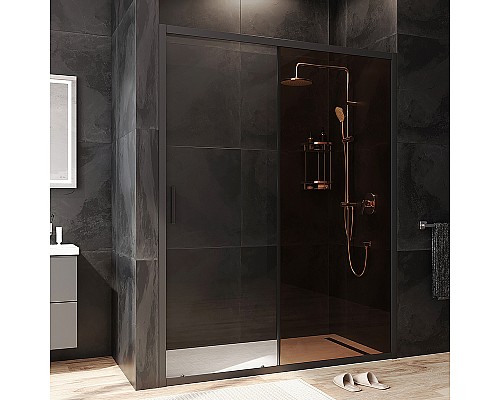 Душевая дверь AM.PM Gem 150 W90G-150-1-195BBr Черный матовый-прозрачное