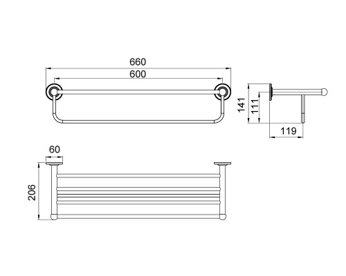 Полка для полотенец Timo Nelson 150058/00 хром