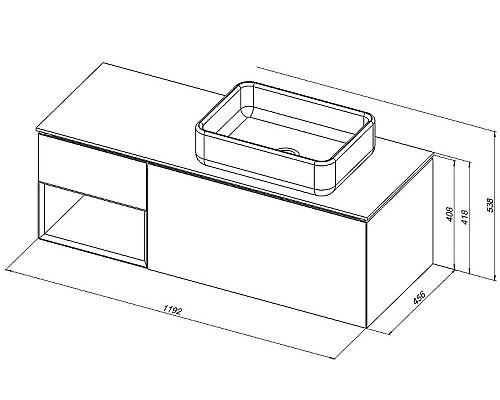 Тумба под раковину Allen Brau Infinity 120 R 1.21008.WM подвесная Белая матовая