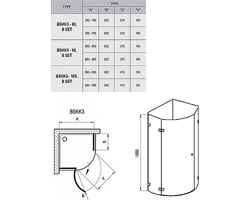 Душевой уголок Ravak Brilliant BSKK3-80 80х80 L 3UL44A00Y1 Хром Transparent
