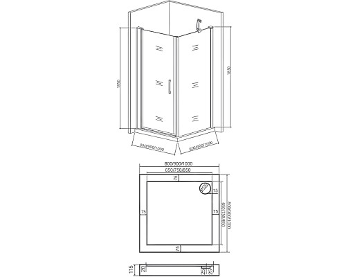 Душевой уголок Good Door Pandora CR-80-C-CH 80х80 профиль Хром стекло прозрачное