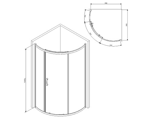 Душевое ограждение AM.PM Like 90x90 W83G-315-090CG Душевое ограждение AM.PM Like 90x90 W83G-315-090CG