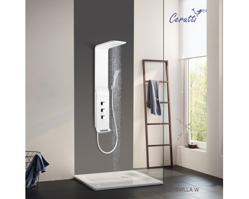 Душевая панель Cerutti SPA Sella W CT8988 с термостатом Белая глянцевая