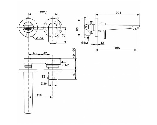 Смеситель для раковины Ideal Standard Connect Air A7029AA Хром