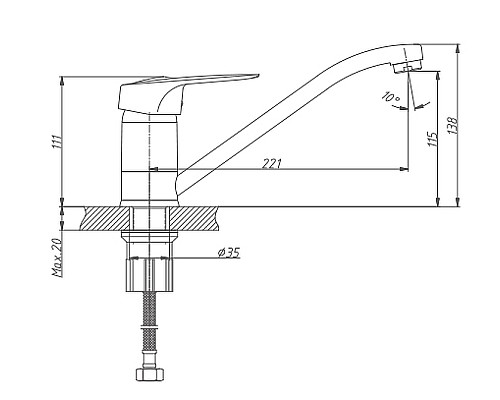 Смеситель для кухни Haiba HB4904 Хром