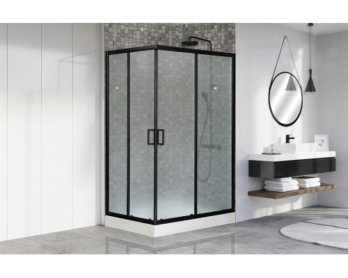 Душевой уголок Royal Bath HP 120х80 RB8120HP-C-BL-R профиль Черный стекло матовое