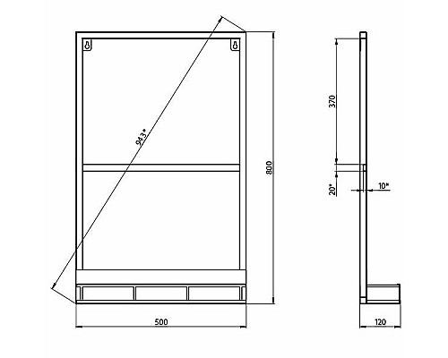 Зеркало Grossman Метрис 50 205001 Черное