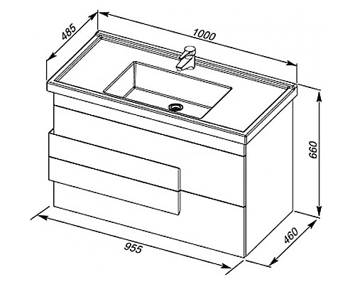Тумба под раковину Aquanet Мадейра 100 183072 подвесная Дуб кантри