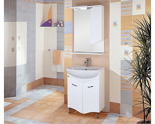 Зеркало со шкафом Onika Лайн 58.01 R 205820 с подсветкой Белое