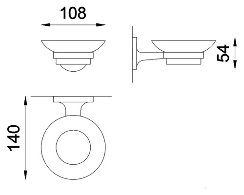 Мыльница Nofer Hotel 16413.B хром, глянцевая/прозрачное стекло