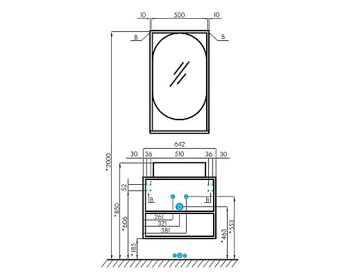 Тумба под раковину Aquaton Лофт Фабрик 65 1A242301LTDY0 подвесная Дуб кантри