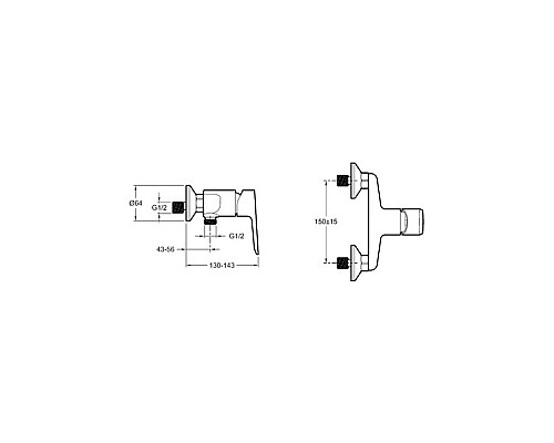 Смеситель для душа Jacob Delafon E29843CP