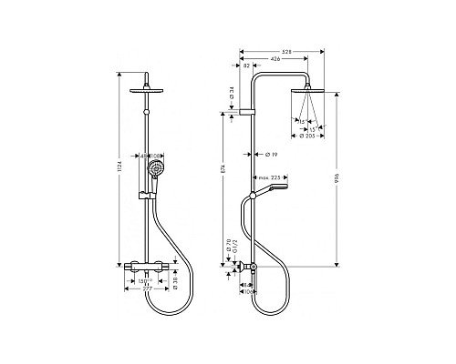 Душевая система Hansgrohe Vernis Blend с термостатом хром 26276000