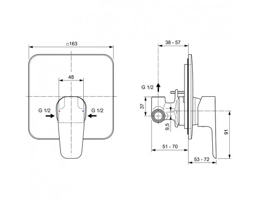 Смеситель для душа Ideal Standard Cerafine Model D Хром