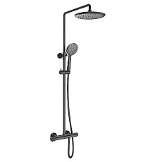 Душевая система Vincea Desire VSFS-1D0TGM с термостатом Вороненая сталь