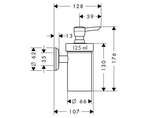 Диспенсер для жидкого мыла Hansgrohe Logis Classic 41614000 керамический