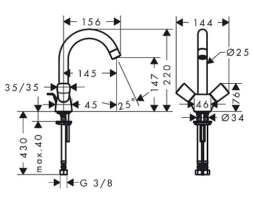 Смеситель для раковины Hansgrohe Logis 71222000