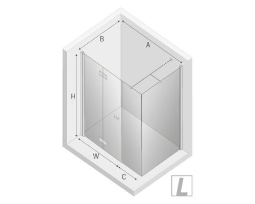 Душевое ограждение NEW TRENDY NEW SOLEO PLUS складные двери L 110x90x195 (хром)