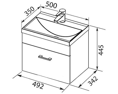 Тумба под раковину Aquanet Верона 50 272425 подвесная Белая матовая