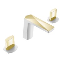 Смеситель врезной на 3отв. Boheme Venturo белый-золото, ручка ICE