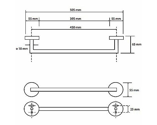 Полотенцедержатель Bemeta Hematit 159204022 Антрацит глянец