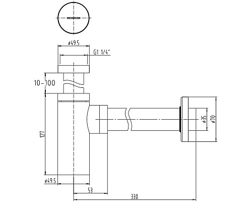 Сифон для раковины Allen Brau Priority 5.31025-31 Черный матовый