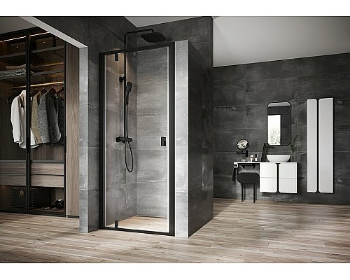 Душевая дверь Ravak Nexty NDOP1-80 03O40300Z1 профиль Черный стекло Transparent