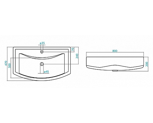 Полукруглая раковина Santek Балтика 80 1WH501524