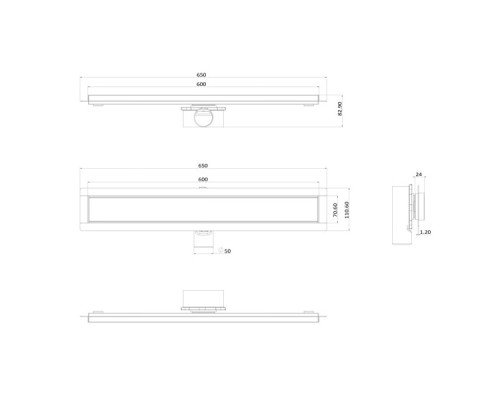 Душевой лоток ALMAes Laguna 60 LG60WH с Белой решеткой