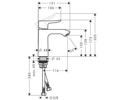 Смеситель для раковины Hansgrohe Metris 31084000
