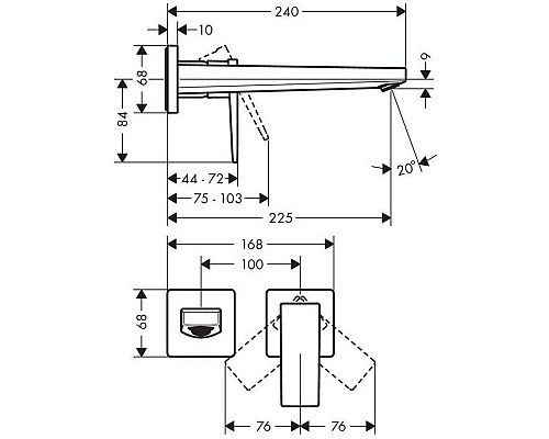 Смеситель для раковины Hansgrohe Metropol 32526990