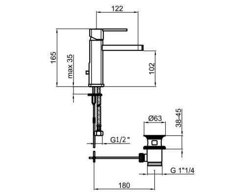 Смеситель для раковины Webert Azeta New AA830102015