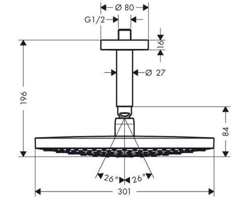 Верхний душ Hansgrohe Raindance Select S 300