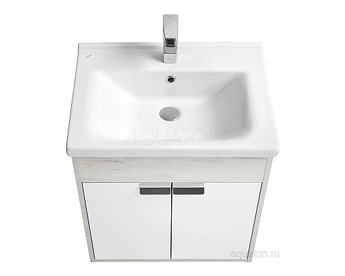 Тумба под раковину Флай 60 белый, дуб крафт Aquaton 1A237301FAX10