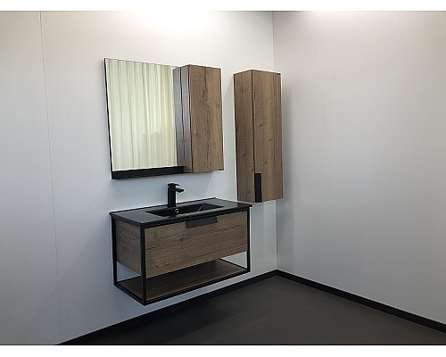 Тумба с раковиной Comforty Бонн 90 00-00001937 подвесная Дуб темный