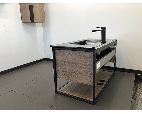 Тумба с раковиной Comforty Бонн 90 00-00001937 подвесная Дуб темный