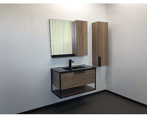 Тумба с раковиной Comforty Бонн 90 00-00001937 подвесная Дуб темный