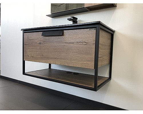 Тумба с раковиной Comforty Бонн 90 00-00001937 подвесная Дуб темный