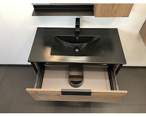 Тумба с раковиной Comforty Бонн 90 00-00001937 подвесная Дуб темный